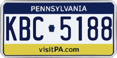 PA license plate KBC5188
