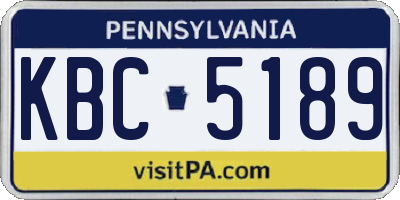 PA license plate KBC5189