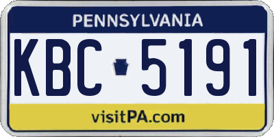 PA license plate KBC5191