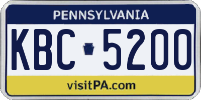 PA license plate KBC5200