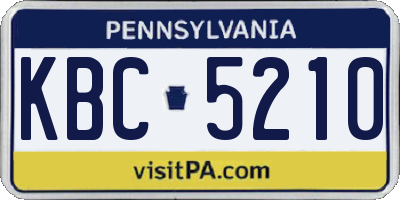 PA license plate KBC5210