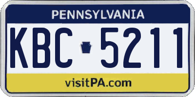 PA license plate KBC5211