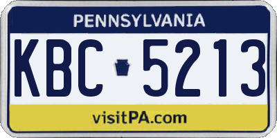 PA license plate KBC5213