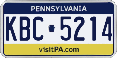 PA license plate KBC5214