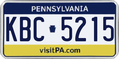 PA license plate KBC5215
