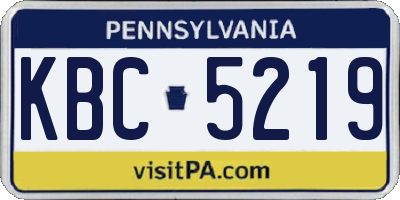 PA license plate KBC5219