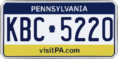 PA license plate KBC5220