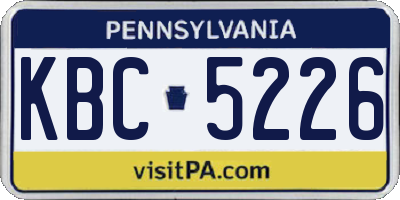 PA license plate KBC5226
