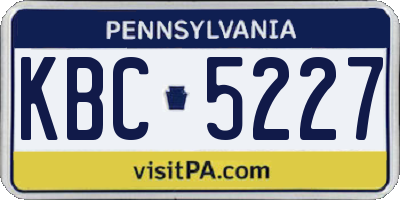 PA license plate KBC5227