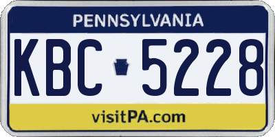 PA license plate KBC5228