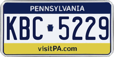 PA license plate KBC5229