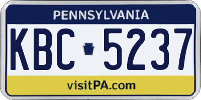 PA license plate KBC5237