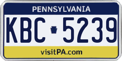 PA license plate KBC5239