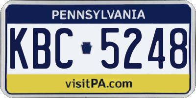 PA license plate KBC5248