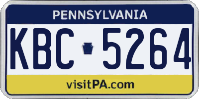 PA license plate KBC5264