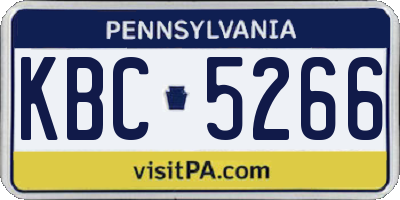 PA license plate KBC5266