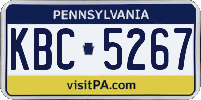 PA license plate KBC5267