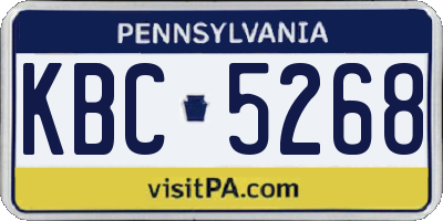 PA license plate KBC5268