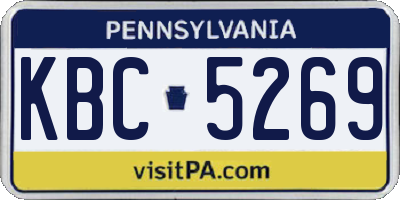 PA license plate KBC5269