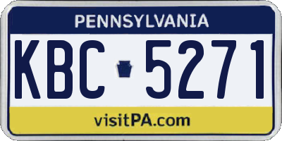 PA license plate KBC5271