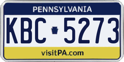 PA license plate KBC5273