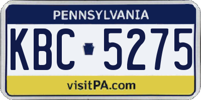 PA license plate KBC5275
