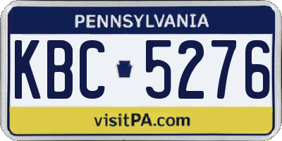 PA license plate KBC5276