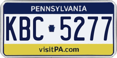 PA license plate KBC5277