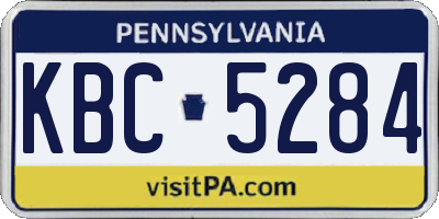 PA license plate KBC5284