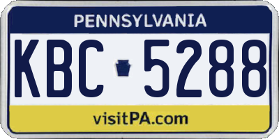 PA license plate KBC5288