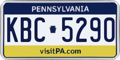 PA license plate KBC5290