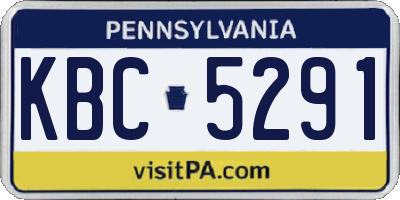 PA license plate KBC5291