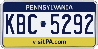PA license plate KBC5292