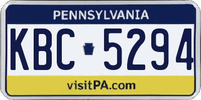 PA license plate KBC5294