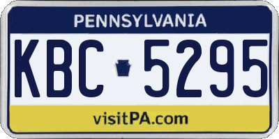 PA license plate KBC5295