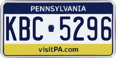 PA license plate KBC5296