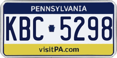 PA license plate KBC5298