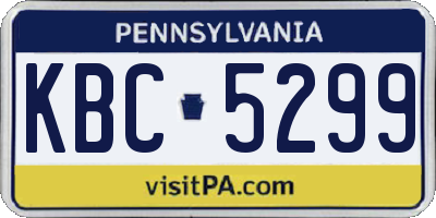 PA license plate KBC5299