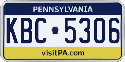 PA license plate KBC5306