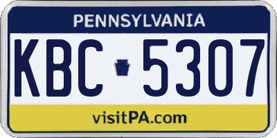 PA license plate KBC5307
