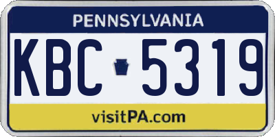PA license plate KBC5319