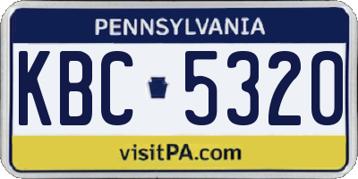 PA license plate KBC5320