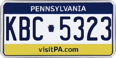 PA license plate KBC5323