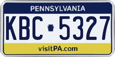 PA license plate KBC5327