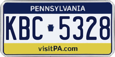 PA license plate KBC5328