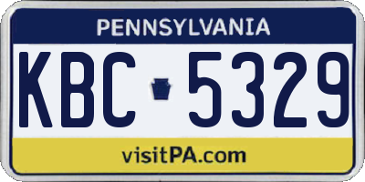 PA license plate KBC5329