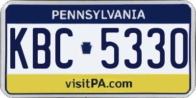 PA license plate KBC5330