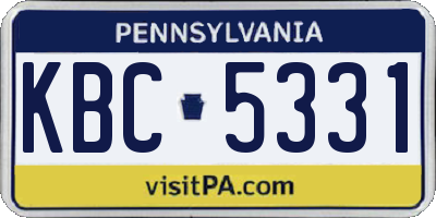 PA license plate KBC5331