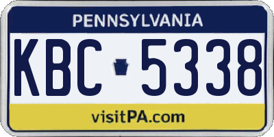 PA license plate KBC5338