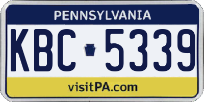 PA license plate KBC5339